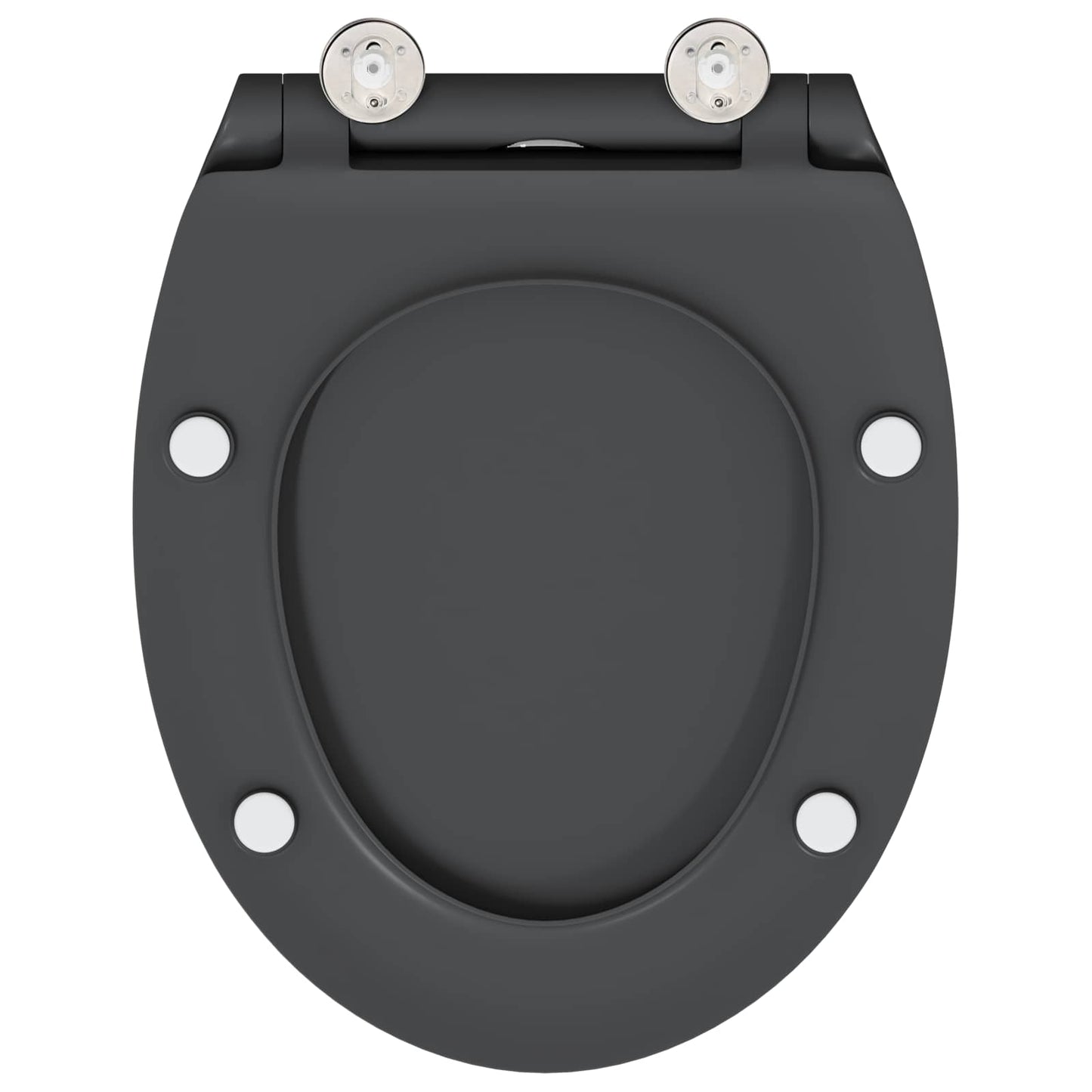 Toilet Seat Anthracite 45.5 x 37.5 x 3.8 cm Duroplast
