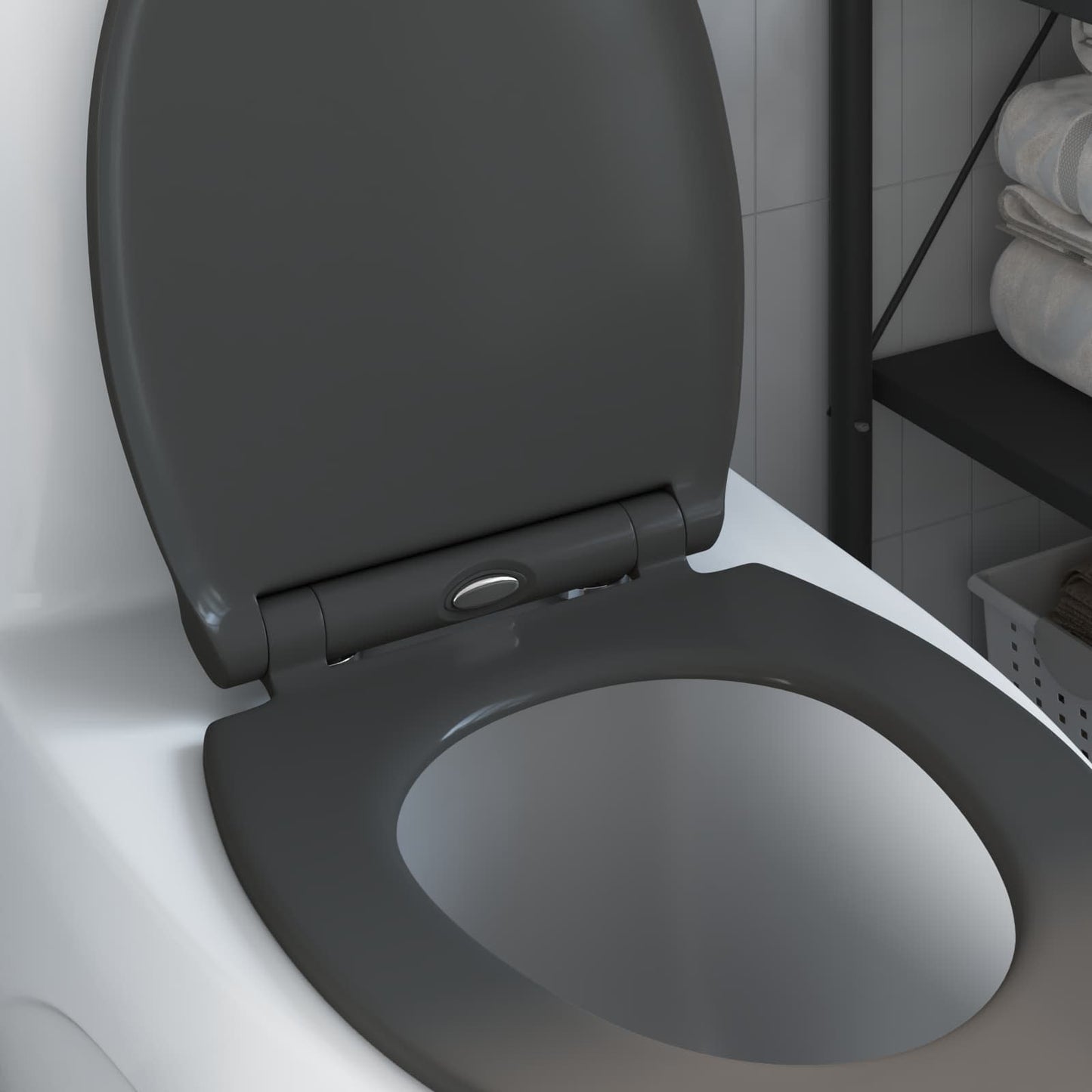 Toilet Seat Anthracite 45.5 x 37.5 x 3.8 cm Duroplast
