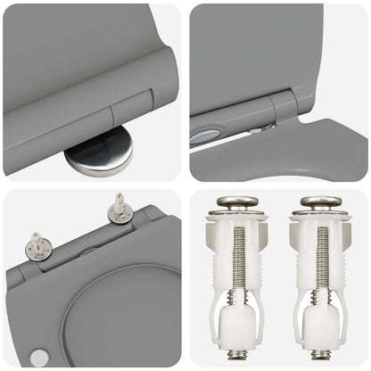 Toilet Seat Grey 45.5 x 37.5 x 3.8 cm Duroplast