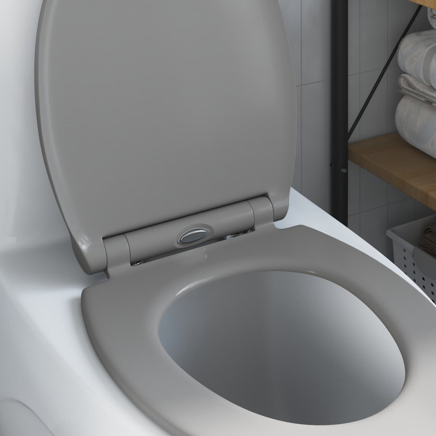 Toilet Seat Grey 45.5 x 37.5 x 3.8 cm Duroplast