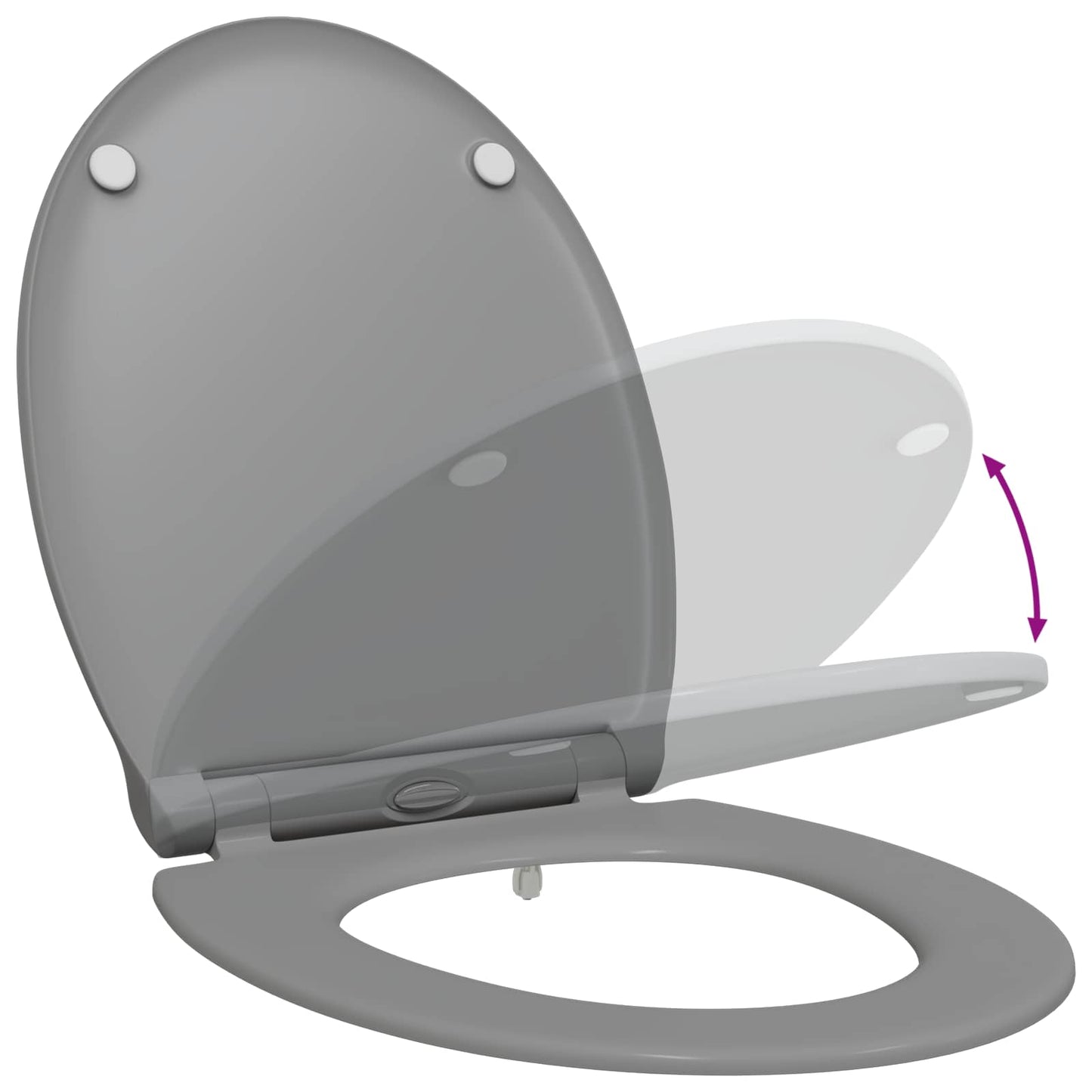 Toilet Seat Grey 45.5 x 37.5 x 3.8 cm Duroplast