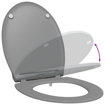 Toilet Seat Grey 45.5 x 37.5 x 3.8 cm Duroplast