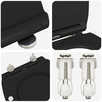 Toilet Seat Black 45.5 x 37.5 x 3.8 cm Duroplast