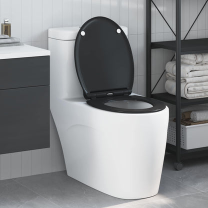 Toilet Seat Black 45.5 x 37.5 x 3.8 cm Duroplast