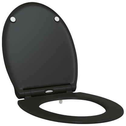 Toilet Seat Black 45.5 x 37.5 x 3.8 cm Duroplast