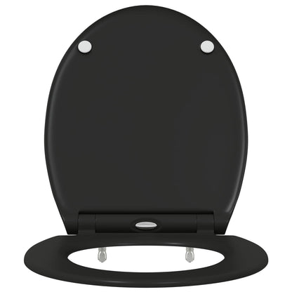 Toilet Seat Black 45.5 x 37.5 x 3.8 cm Duroplast