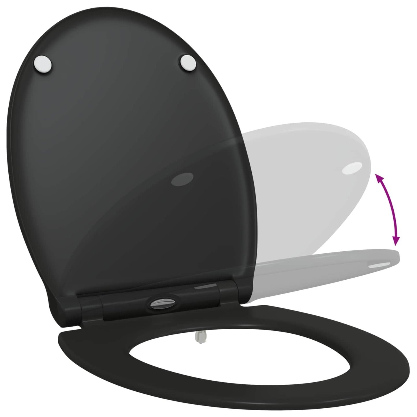 Toilet Seat Black 45.5 x 37.5 x 3.8 cm Duroplast