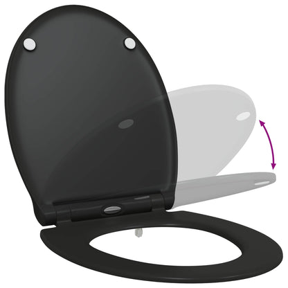 Toilet Seat Black 45.5 x 37.5 x 3.8 cm Duroplast