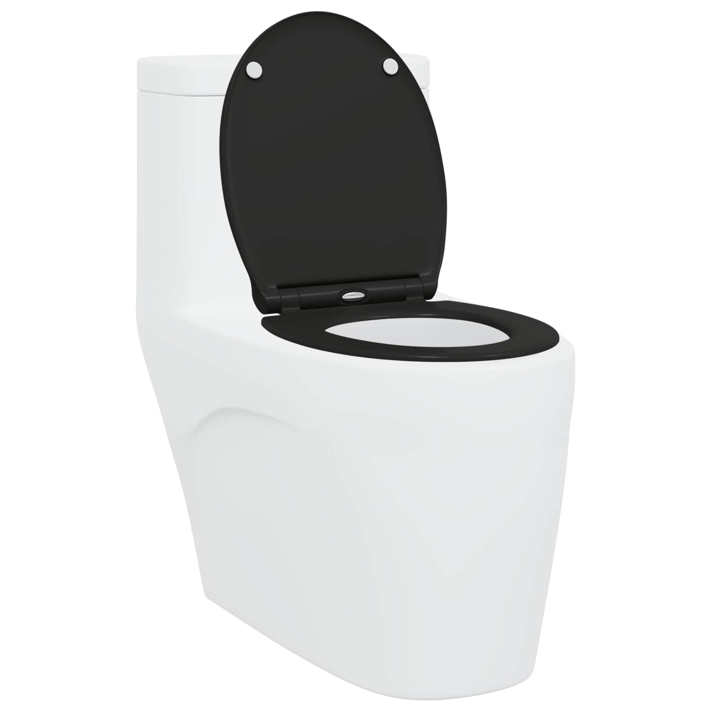 Toilet Seat Black 45.5 x 37.5 x 3.8 cm Duroplast