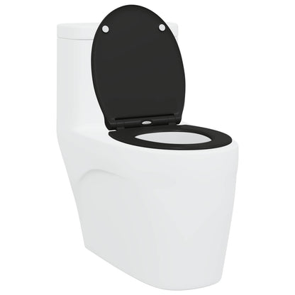 Toilet Seat Black 45.5 x 37.5 x 3.8 cm Duroplast