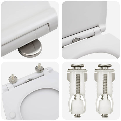 Toilet Seat White 45.5 x 37.5 x 3.8 cm Duroplast