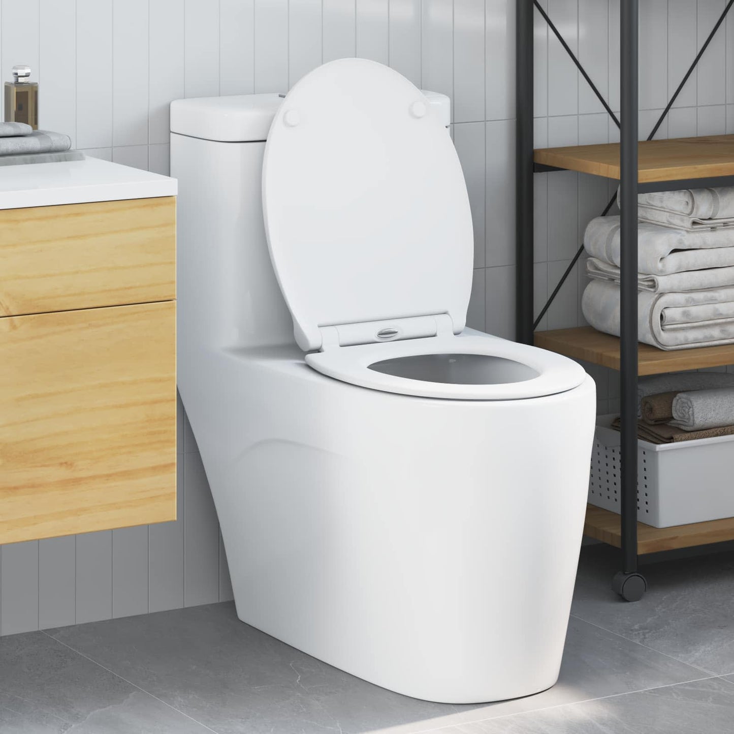 Toilet Seat White 45.5 x 37.5 x 3.8 cm Duroplast