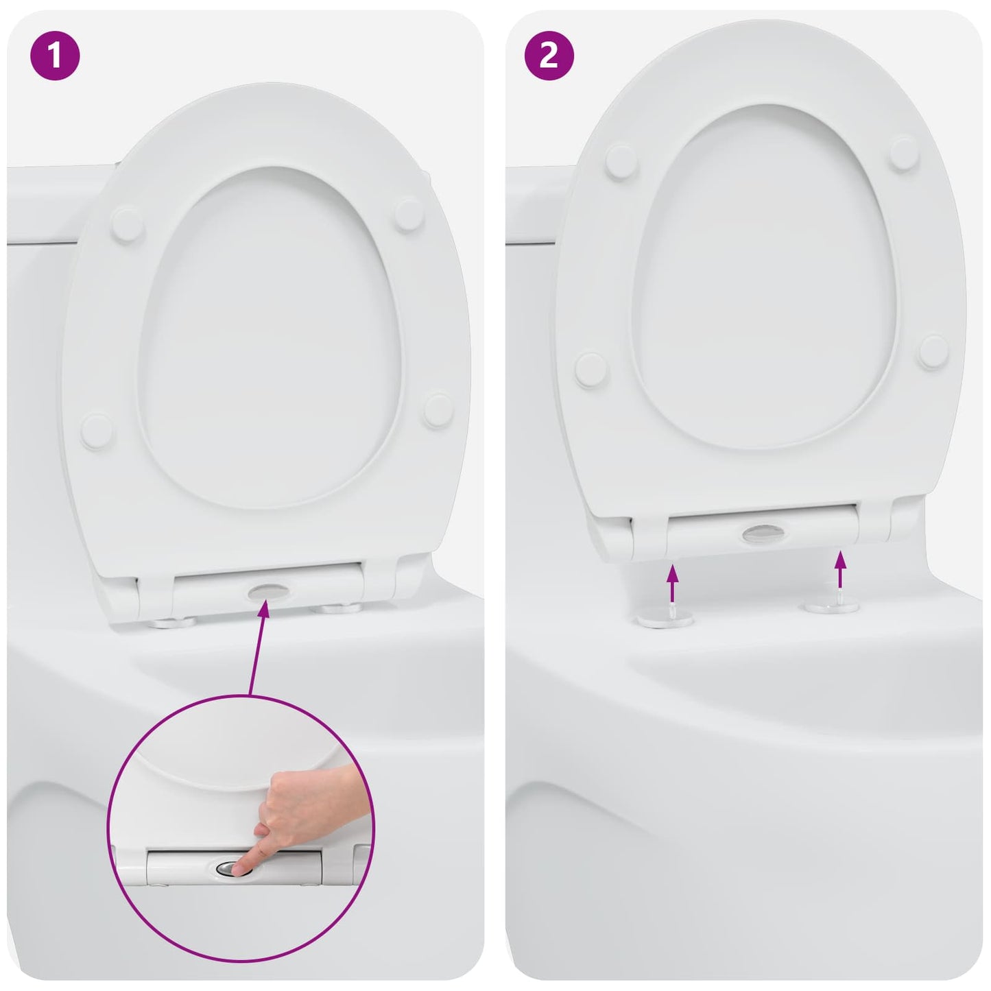 Toilet Seat White 45.5 x 37.5 x 3.8 cm Duroplast