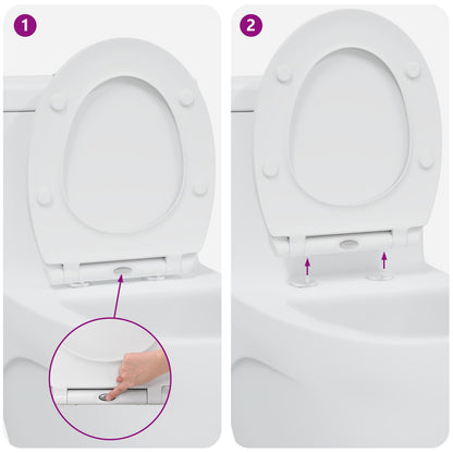 Toilet Seat White 45.5 x 37.5 x 3.8 cm Duroplast