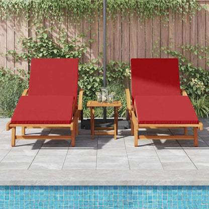 Sun Lounger 2 pcs Red 200 x 67 x 84 cm Solid Acacia Wood
