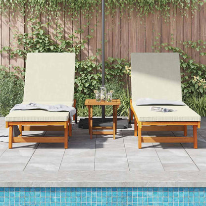 Sun Lounger 2 pcs Solid Acacia Wood Brown