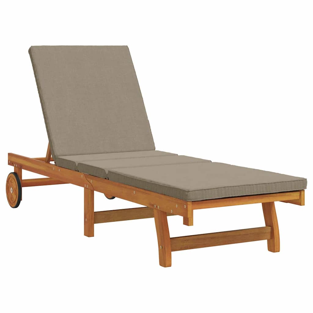 Sun Lounger Reclining 1-person 2 pcs Brown Solid Acacia Wood