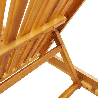 Wheeled Sun Loungers 2 pcs with Table Solid Wood Acacia