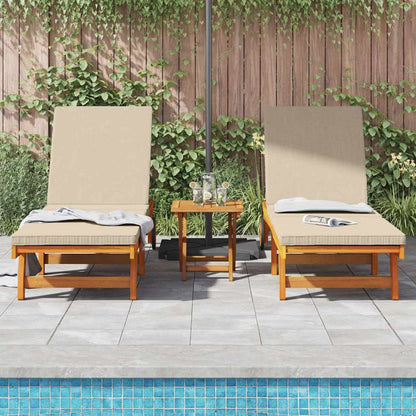 Sun Lounger 3 pcs Solid Acacia Wood Brown