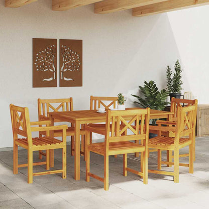 Garden Chairs 6 pcs Natural Solid Acacia Wood