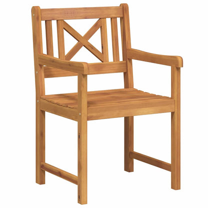 Garden Chairs 6 pcs Natural Solid Acacia Wood