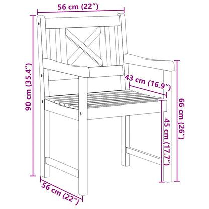 Garden Chairs 6 pcs Natural Solid Acacia Wood