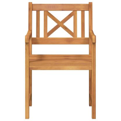 Garden Chairs 8 pcs Natural Solid Acacia Wood