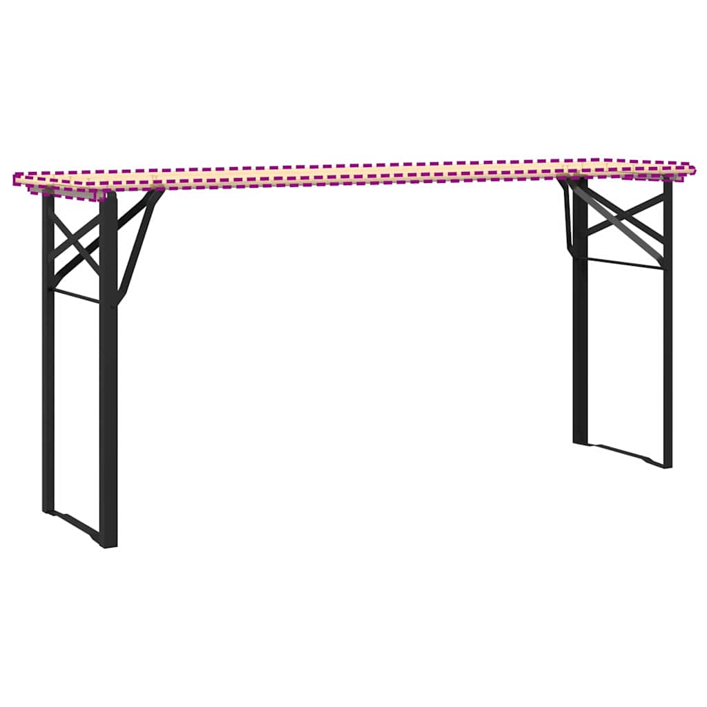 Beer Table Leg 2 pcs Black 39 x 3 x 75 cm Powder-Coated Steel
