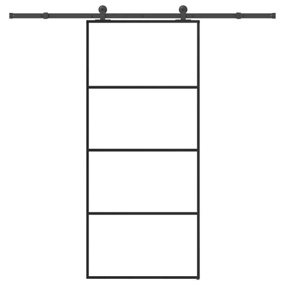 Sliding Door with Hardware Set 90x205 cm ESG Glass&Aluminium