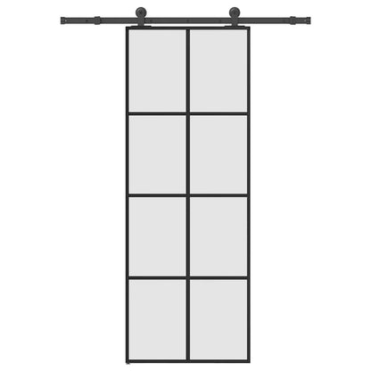 Sliding Door with Hardware Set 76x205 cm ESG Glass&Aluminium
