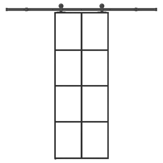 Sliding Door with Hardware Set 76x205 cm ESG Glass&Aluminium
