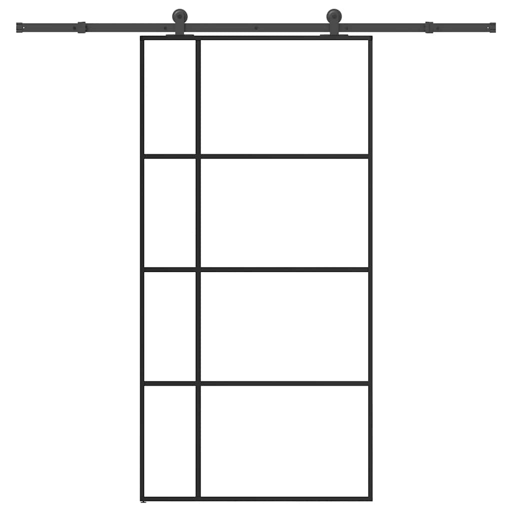 Sliding Door with Hardware Set 102,5x205 cm ESG Glass&Aluminium