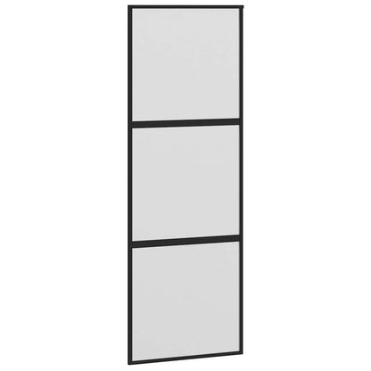 Sliding Door with Hardware Set 76x205 cm Tempered Glass&Aluminium