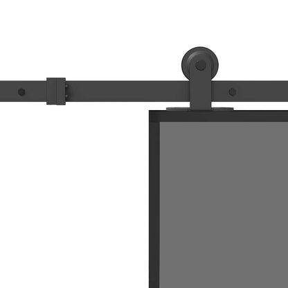Sliding Door with Hardware Set 90x205 cm Tempered Glass and Aluminium