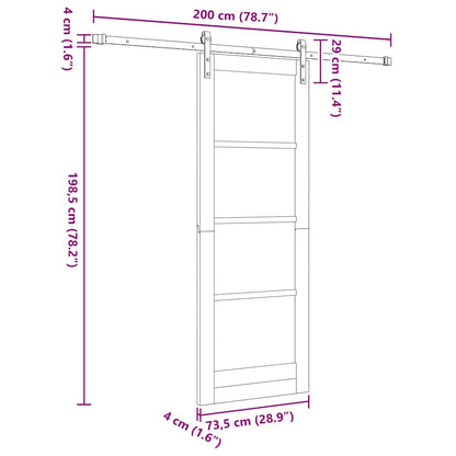Sliding Door ORKDAL Natural and Black 73.5 x 198.5 cm