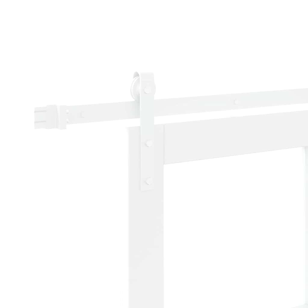 Sliding Door ORKDAL White 83 x 202 cm Solid Pine Wood and Glass