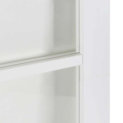 Sliding Door ORKDAL White 93 x 211 cm Solid Pine Wood and Glass