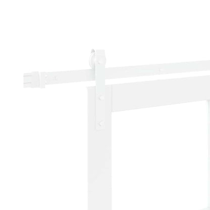 Sliding Door ORKDAL White 93 x 211 cm Solid Pine Wood and Glass