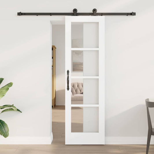 Sliding Door ORKDAL 61 x 198.5 cm Solid Pine Wood and Glass