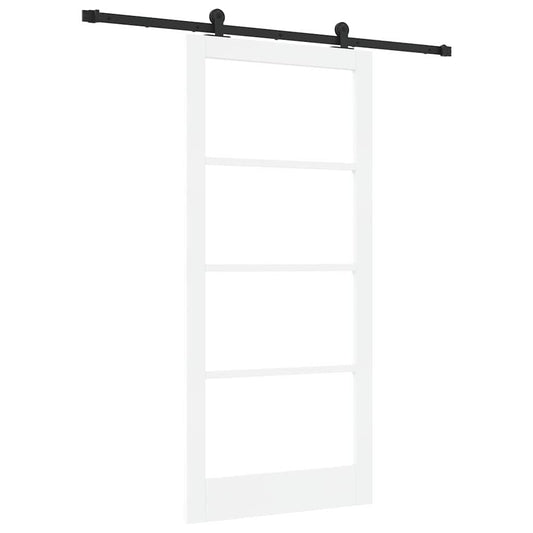 Sliding Door ORKDAL 93 x 202 cm Solid Pine Wood and Glass