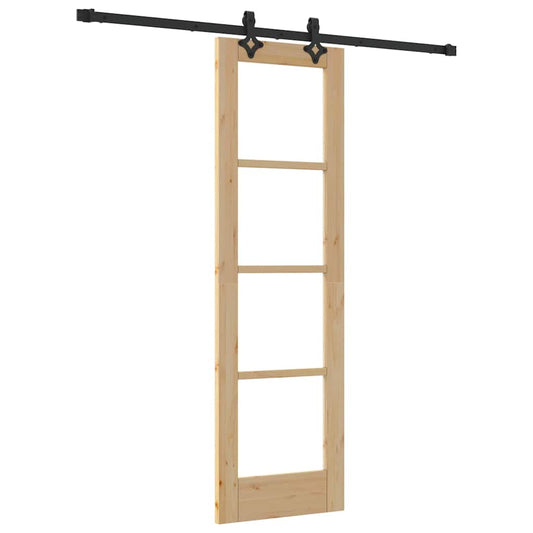 Sliding Door ORKDAL 61 x 198.5 cm Solid Pine Wood and Glass