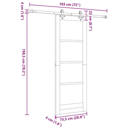 Sliding Door ORKDAL Natural and Black 73.5 x 198.5 cm
