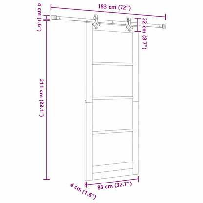 Sliding Door ORKDAL White and Black 83 x 211 cm