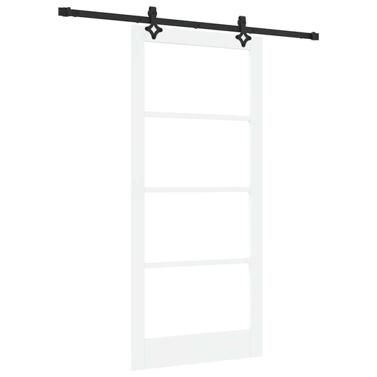 Sliding Door ORKDAL 93 x 202 cm Solid Pine Wood and Glass