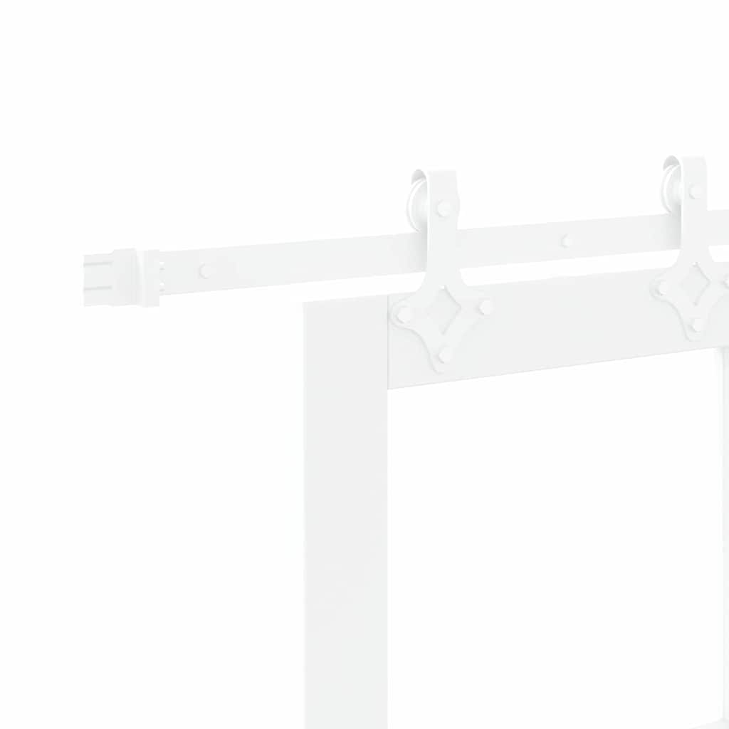 Sliding Door White 93 x 232 cm Solid Pine Wood and Glass