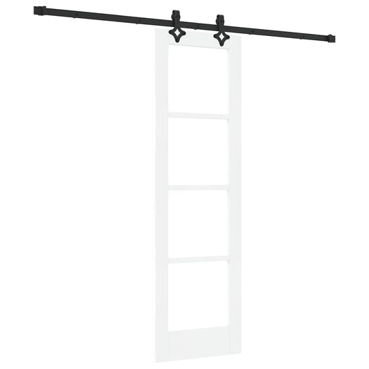 Sliding Door White 61 x 198.5 cm Solid Pine Wood and Glass