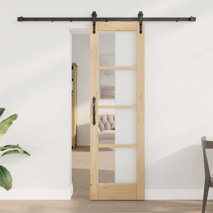 Sliding Door Natural and Black 61 x 198.5 cm