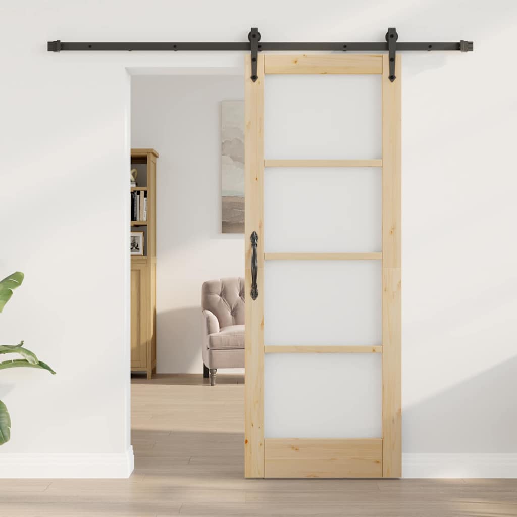 Sliding Door Natural and Black 73.5 x 198.5 cm