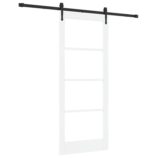 Sliding Door 83 x 202 cm Solid Pine Wood and Glass