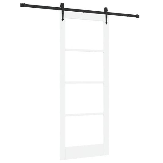 Sliding Door 83 x 211 cm Solid Pine Wood and Glass